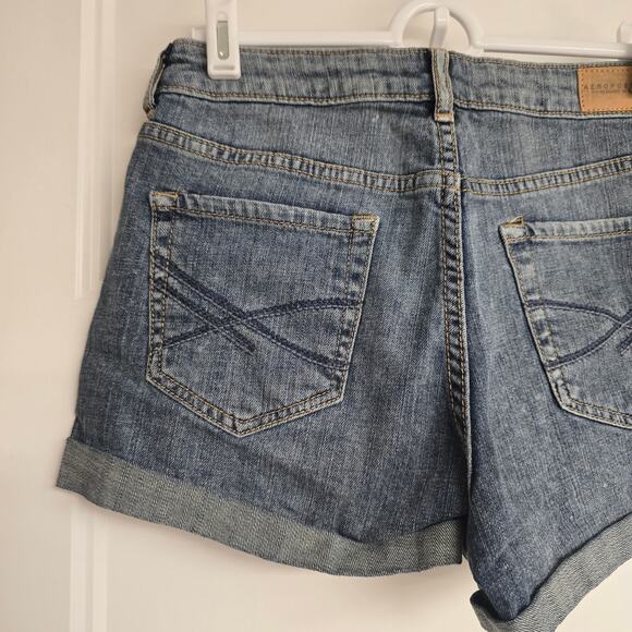 Women's Aeropostale High-Waisted Shorty Cuffed Denim Jean Shorts | Size 2 - Picture 5 of 9